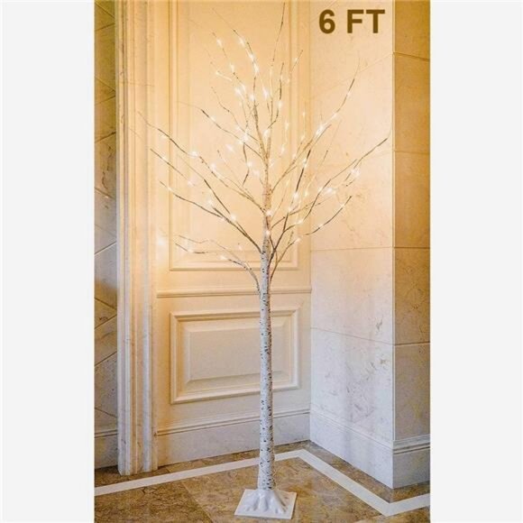 Lighted Birch Tree 6 Feet 96 LED for Home Wedding Festival Party - Picture 2 of 8